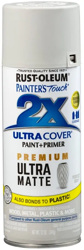 Rust-Oleum 331184 Spray Paint, Matte, Gray, 12 oz, Can :CAN: QUANTITY: 1